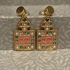 Repurposed Chanel Perfume Bottle Earrings